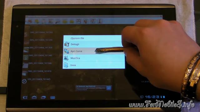 Acer Iconia Tab A500 - Android 3.0 Honeycomb - Demo Funzionamento Stilo Capacitivo Autocostruito