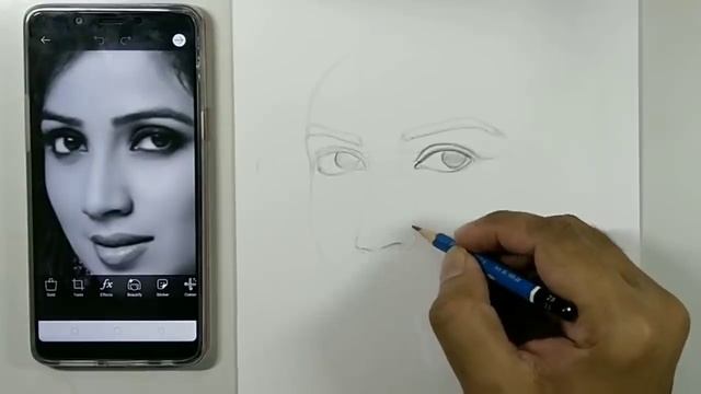 How to draw face outlines Episode 01- Drawing Shreya Ghoshal смотреть онлайн