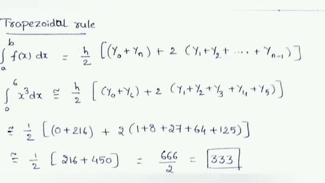 find integral 0 to 6 x^3 dx by using 1) trapezoidal 2) Simpsons rule for n=6. смотреть онлайн