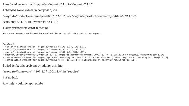 Magento: How to solve upgrading Magento 2.1.1 to Magento 2.1.17? смотреть онлайн