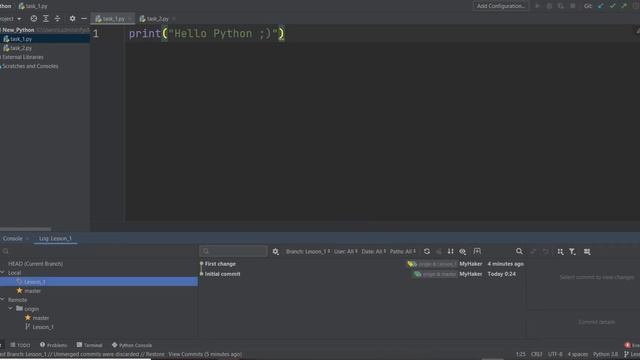 Pull request с помощью PyCharm смотреть онлайн