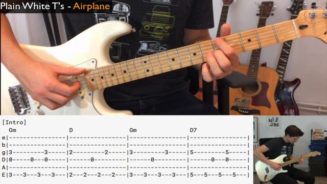 PLAIN WHITE T'S - AIRPLANE - Guitar Tutorial + Sheet Music смотреть онлайн