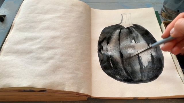 ТЫКВА НА ХЭЛЛОУИН. Как нарисовать скетч тыквы для начинающих смотреть онлайн