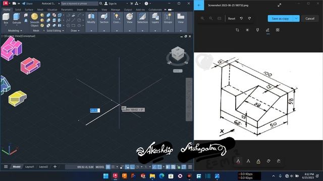 Ex 7 || autocad 3D || chapter 4 смотреть онлайн