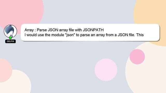 Array : Parse JSON array file with JSONPATH смотреть онлайн