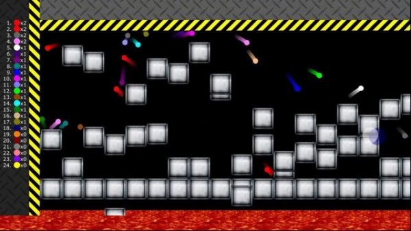 Block Crush and Lava - Marble Race in Algodoo