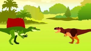 Веселые Динозаврики мультик - Спинозавр vs Тирранозавр Рекс