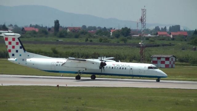 Croatia Airlines Bombardier Dash 8 taxi & takeoff Zagreb airport (ZAG/LDZA) HD смотреть онлайн