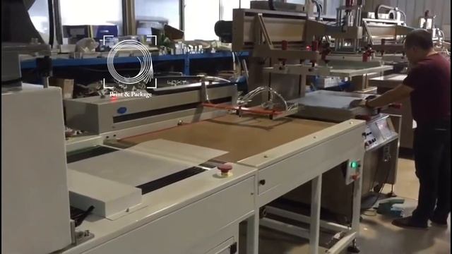 Полуавтоматическая трафаретная линия с системой напыления EVA порошка смотреть онлайн