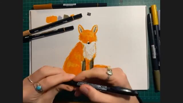 Autumnal Animal Drawing with Becca Hall & Tombow (Cult Pens) смотреть онлайн