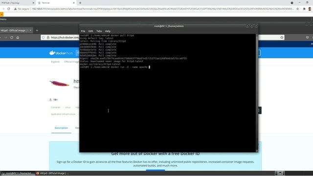 Ejecución de servidor Apache con Docker en imagen de PNETLab смотреть онлайн