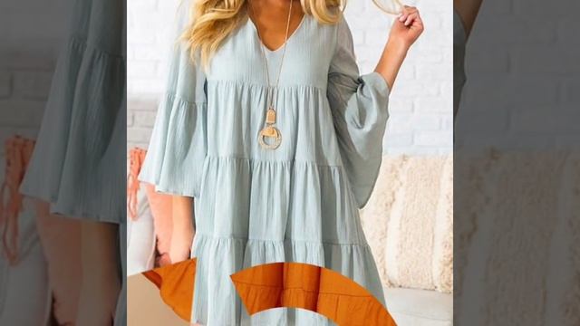 very impressive and attractive plain chiffon high waisted big hem flare style tunic dress/paplum to смотреть онлайн