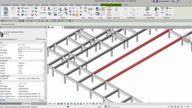 REVIT 2024 FOR STRUCTURAL DESIGN: ADD CONCRETE BEAMS смотреть онлайн