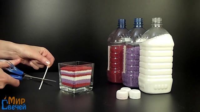 Цветной насыпной воск - делаем свечу. смотреть онлайн