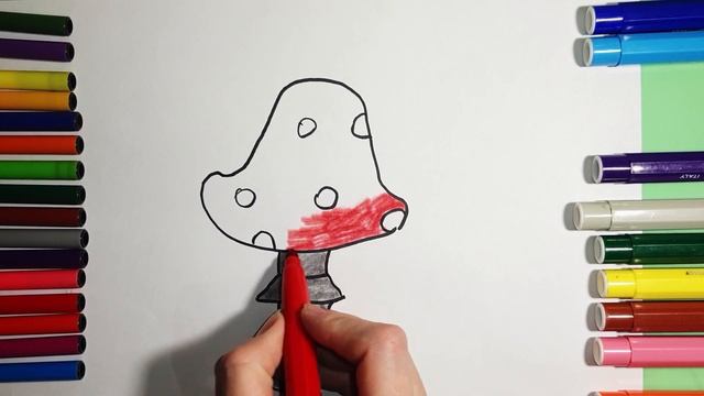 How to draw a fly agaric / How to color a fly agaric смотреть онлайн