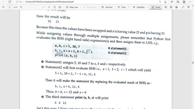 What is Multiple Variable assignment |Class 11 Computer science cbse||Tamil||Python| смотреть онлайн