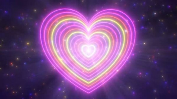 Love Heart Tunnel Particles Background | 4k 1080 Tunnel Background Neon Lights Disco red and blue