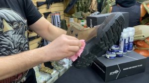 Обработка ботинка воском