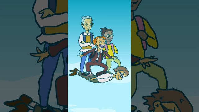 Пацаны летят в школу #анимация #школа #мем