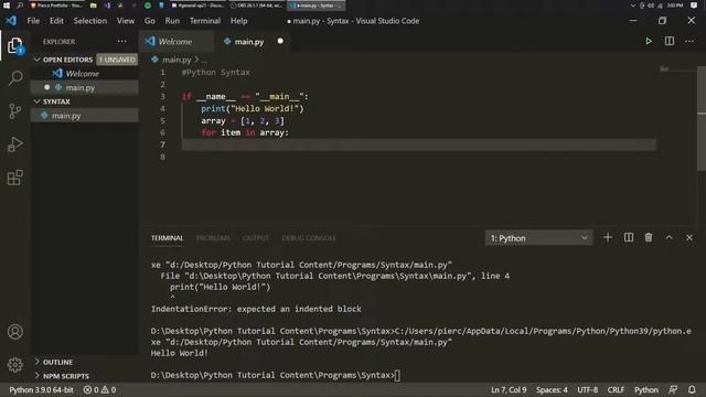 Python: Python Syntax смотреть онлайн