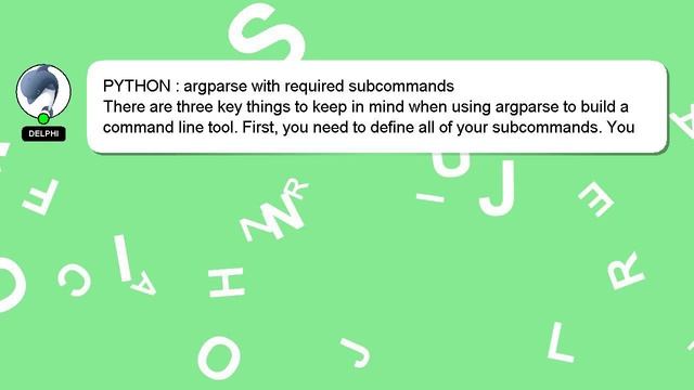 PYTHON : argparse with required subcommands смотреть онлайн