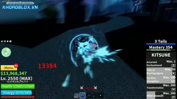 Longest KITSUNE Combo | Blox Fruits