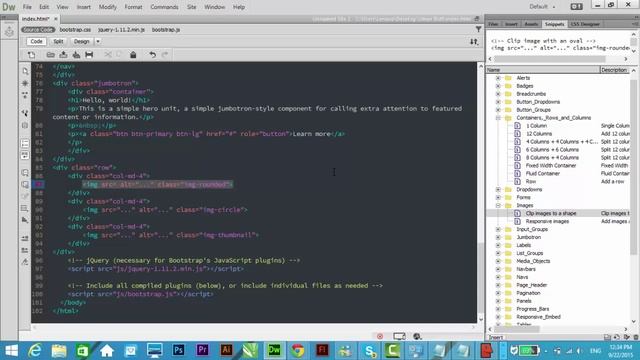 Bootstrap in Adobe Dreamweaver CC 2015 Fourth Tutorial Images смотреть онлайн