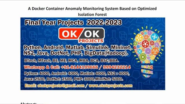 A Docker Container Anomaly Monitoring System Based on Optimized Isolation Forest смотреть онлайн