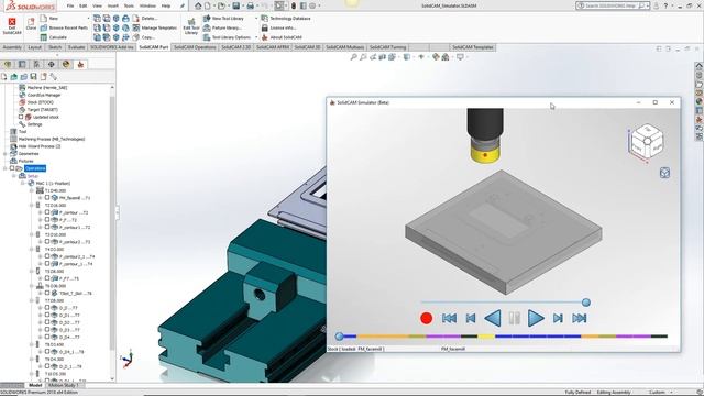 SolidCAM 2019: Simulator Flyout Window Mode смотреть онлайн