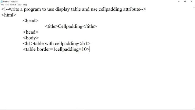 learn html programs(41 program)how to display table and cellpadding attribute смотреть онлайн