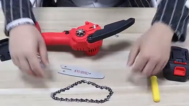 Электропила цепная Hilda, мини пила ручная аккумуляторная смотреть онлайн