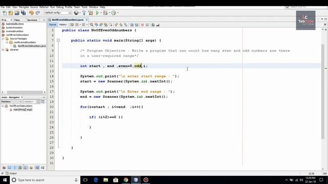 Count Total Even & odd numbers in a range | Java Tutorial | tebcode смотреть онлайн