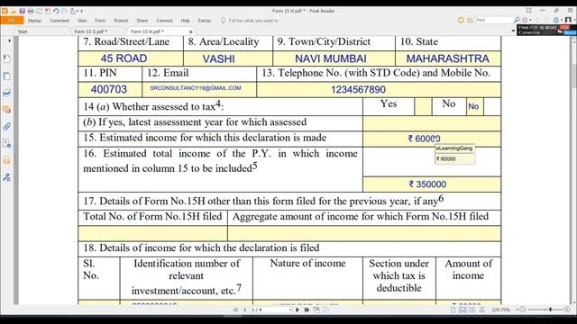 Form 15H for senior citizen FY 2020 21 | How to Save TDS | Senior Citizen form 15H fill up смотреть онлайн