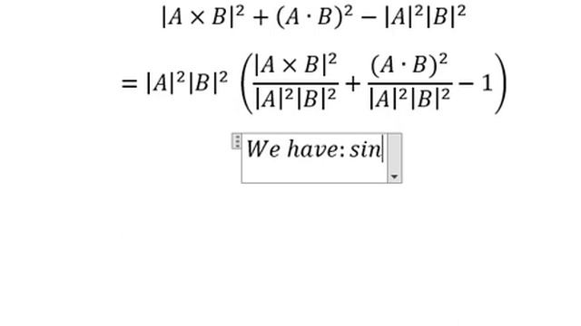 Calculus Help: Dot Product and Cross Product: Simplify |A×B|^2+(A∙B)^2-|A|^2 |B|^2 смотреть онлайн