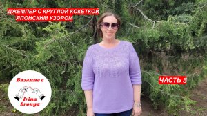 Джемпер с круглой кокеткой японским узором. Часть 3.