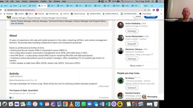 Разбор профиля на LinkedIn и сопроводительного письма
