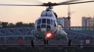 Вертолет Ми-8АМТ-1  посадка  и взлет -  вертолетная площадка ДБР-481