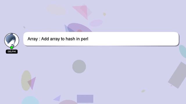 Array : Add array to hash in perl смотреть онлайн