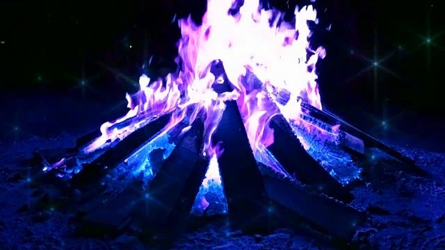 PURPLE & BLUE MAGICAL FLAMES (10 HOURS) 4K ULTRA HIGH DEFINITION WITH GLITTERING LIGHTS смотреть онлайн