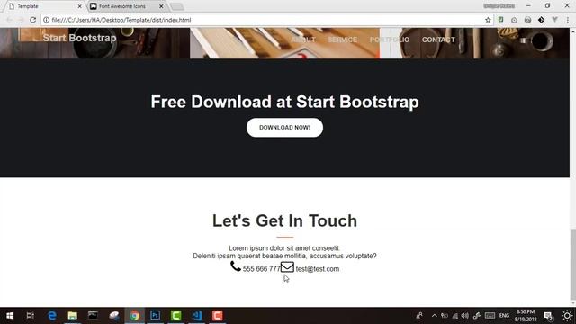 10 - ( Design Template HTML 5 - Sass ) Get In Touch Section смотреть онлайн