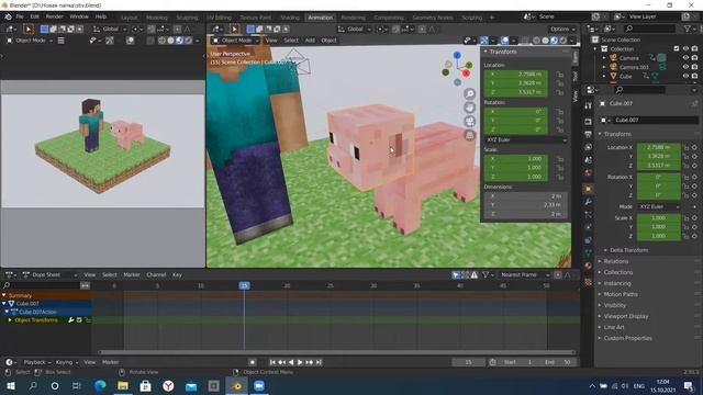 Minecraft в Blender. Часть 6. Анимация смотреть онлайн