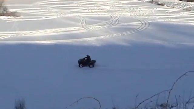 Quad bike on ice, kawasaki , polaris , snow смотреть онлайн