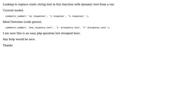Wordpress: Pass var into wp function instead of direct string text смотреть онлайн