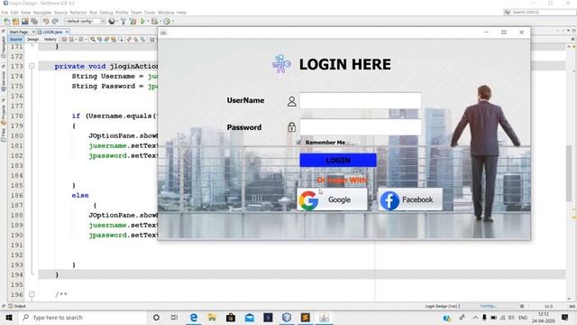 JAVA- How To Design Login With Google Facebook Buttons Form In Java || Step by Step Procedure смотреть онлайн