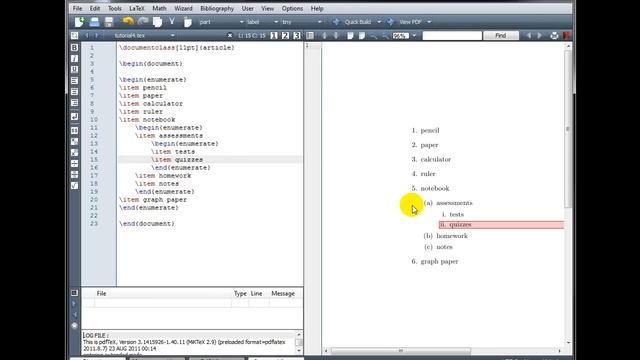 LaTeX Tutorial 4 - Lists
