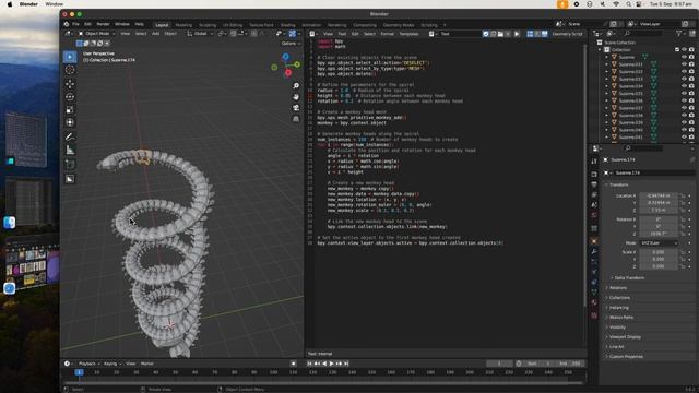 LIVENODING Spiral in Math Function, Python Nodes with Blender and AI смотреть онлайн
