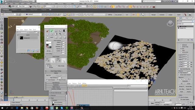 Озеленение в Forest Pack, функции расселения растений и работа с масками смотреть онлайн