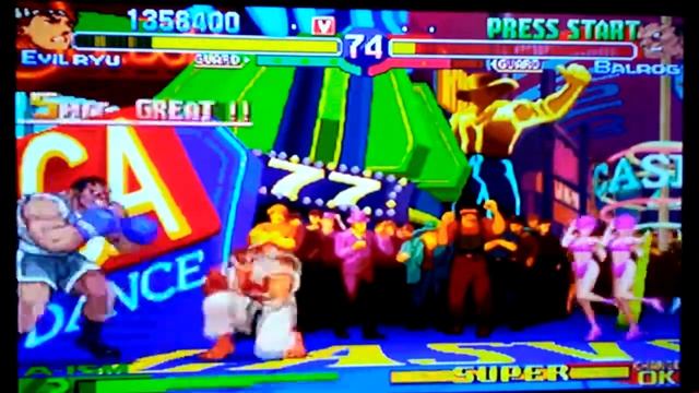 Street Fighter Alpha Anthology(PS2) SFA3 Evil Ryu arcade playthrough смотреть онлайн