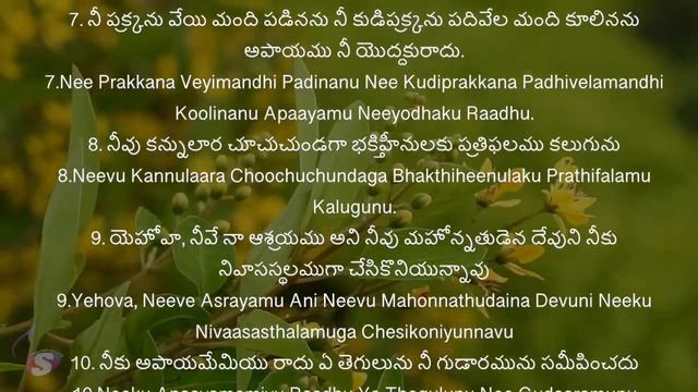 Telugu Bible | Audio | Psalm 91 | పరిశుద్ధ గ్రంథము | కీర్తనలు 91 | Sravanthi Samson | Sunil Solomo смотреть онлайн