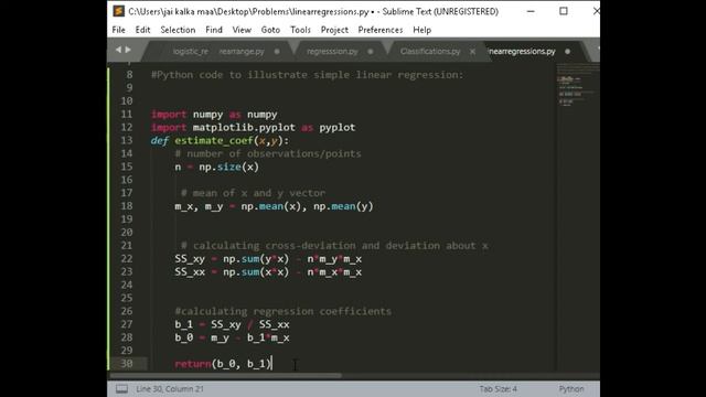 Python Code to Illustrate Linear Regression Using DATA SET | Machine Learning смотреть онлайн
